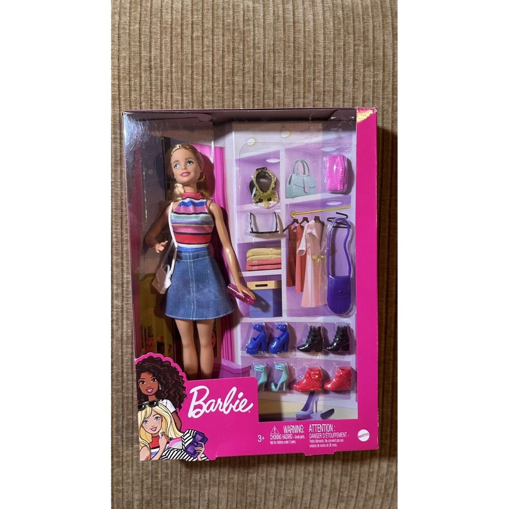 Barbie Doll With Fashion Accessories Shoes and Bags New In Packaging Mattel
